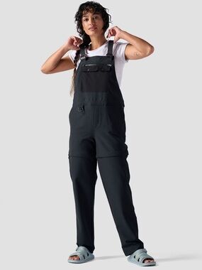 Black Wander Zip-off Overalls